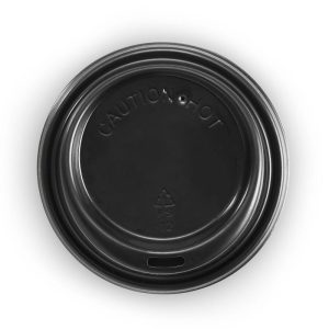 Black Plastic Coffee Lid 6-8oz (80mm)