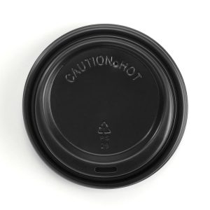 Black Plastic Coffee Lid 8-20oz (90mm)