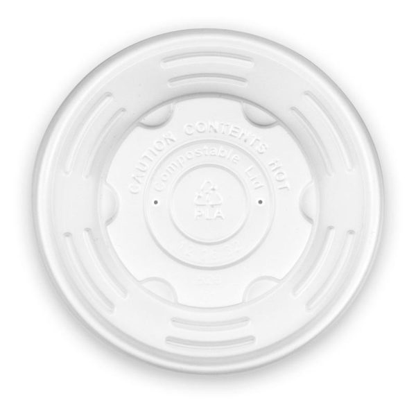 White PLA BioBowl Lid 12-32oz (430-950ml)
