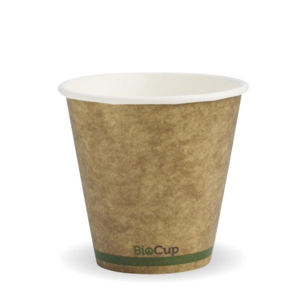 Kraft Green Stripe Single Wall BioCup 8oz (90mm)