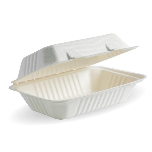White Plant Fibre Clamshell 9x6x3" (23x15x8cm)