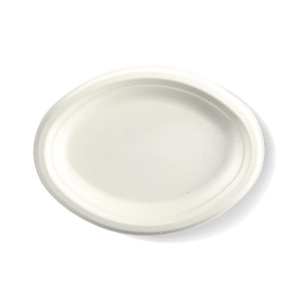 White Plant Fibre Oval Plate 10.25x7.75" (26x19cm)