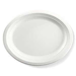 White Plant Fibre Oval Plate 12.5x10" (32x25cm)