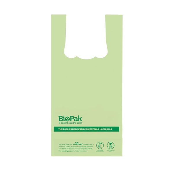 Green Bioplastic Checkout Bags With Handles 8L
