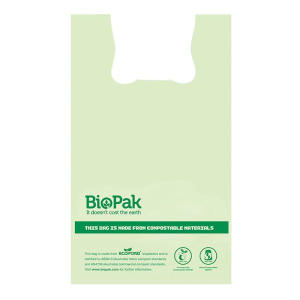 Green Bioplastic Checkout Bags With Handles 20L