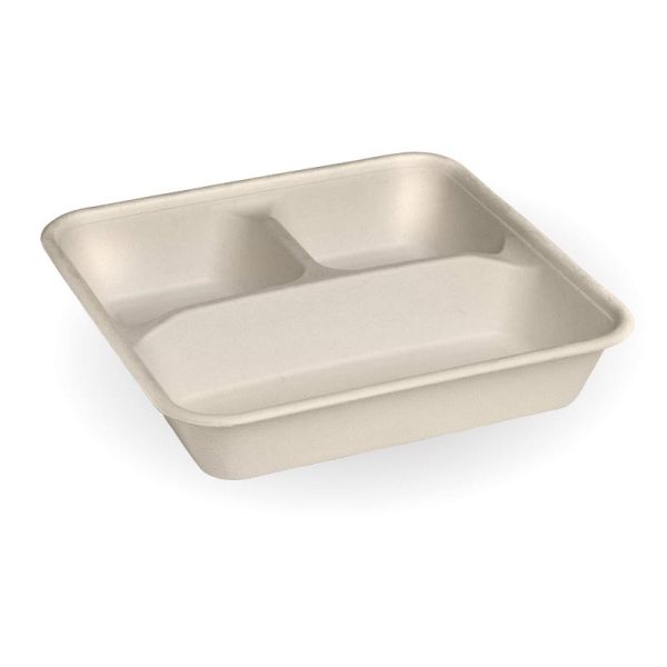 Natural Plant Fibre 3-Compartment Takeaway Container