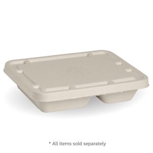 Natural Plant Fibre 2 & 3-Compartment Takeaway Lid