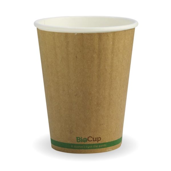 Kraft Green Stripe Double Wall BioCup 12oz (90mm)