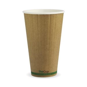 Kraft Green Stripe Double Wall BioCup 16oz (90mm)
