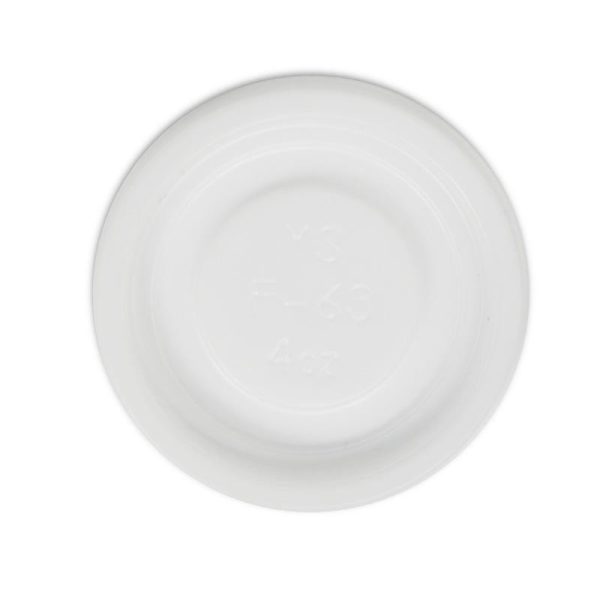 White PS No Hole BioCup Lid 4oz (63mm) - Image 2