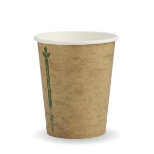 Kraft Green Line Single Wall BioCup 8oz (80mm)