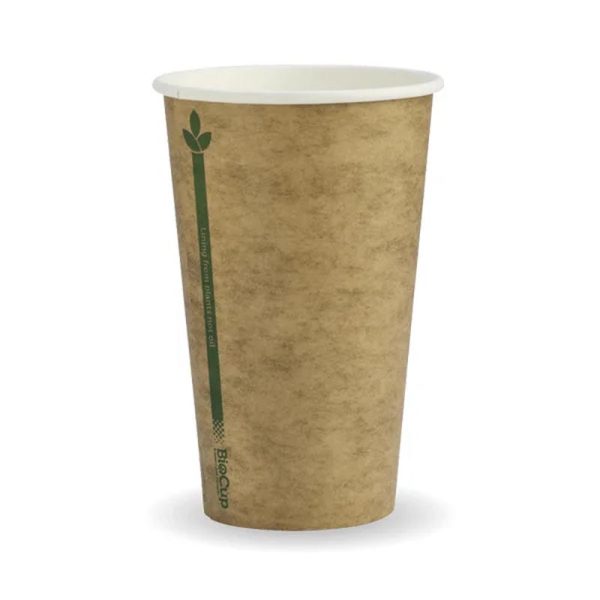 Kraft Green Line Single Wall BioCup 12oz (80mm)