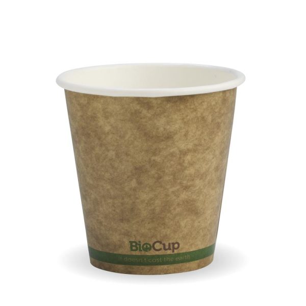 Kraft Green Stripe Single Wall BioCup 6oz (80mm)