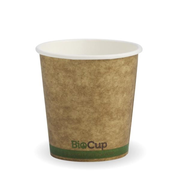 Kraft Green Stripe Single Wall BioCup 4oz (63mm)