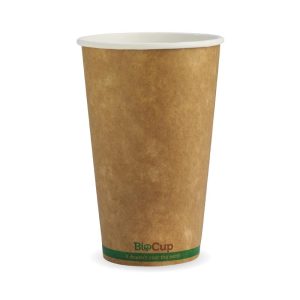 Kraft Green Strip Single Wall BioCup 16oz (90mm)