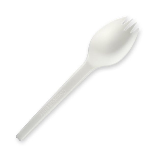 White PLA Spork 6" (15cm)