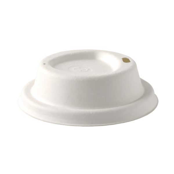 White Plant Fibre BioCup Lid Small (80mm)