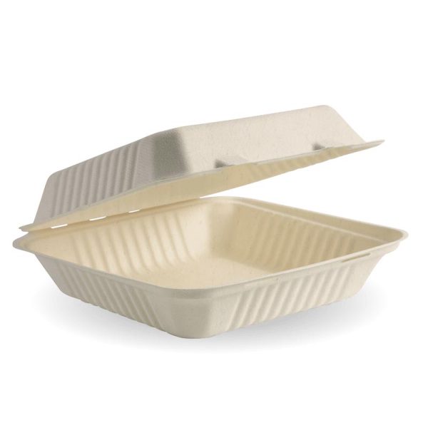 Natural Plant Fibre Clamshell 9x9x3" (23x23x8cm)