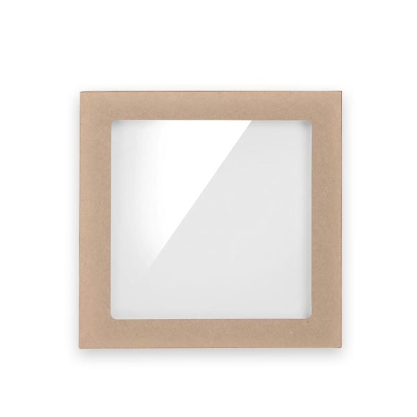 Kraft BioBoard Window Catering Tray Lid Small (229x228x30mm)