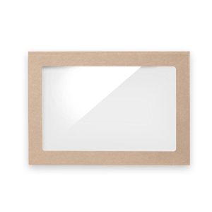 Kraft BioBoard Window Catering Tray Lid Medium (364x225x30mm)
