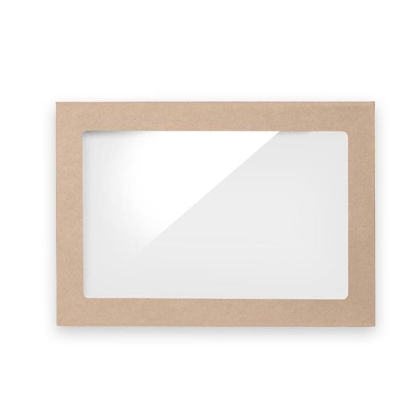 Kraft BioBoard Window Catering Tray Lid Medium (364x225x30mm)
