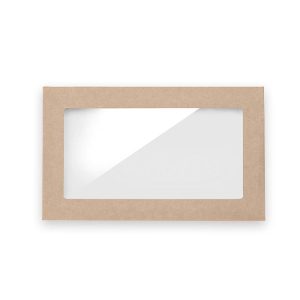 Kraft BioBoard Window Catering Tray Lid Extra Small (258x155x30mm)
