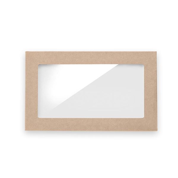 Kraft BioBoard Window Catering Tray Lid Extra Small (258x155x30mm)