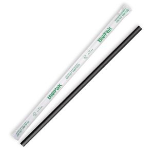 Black Individually Wrapped BioStraw Regular 6mm