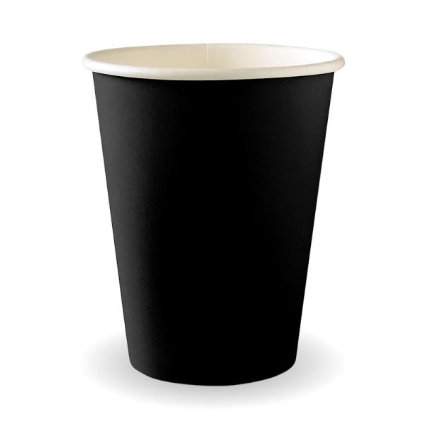 Black Single Wall BioCup 12oz (90mm)