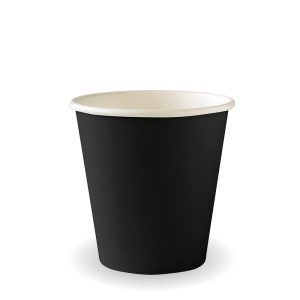 Black Single Wall BioCup 6oz (80mm)