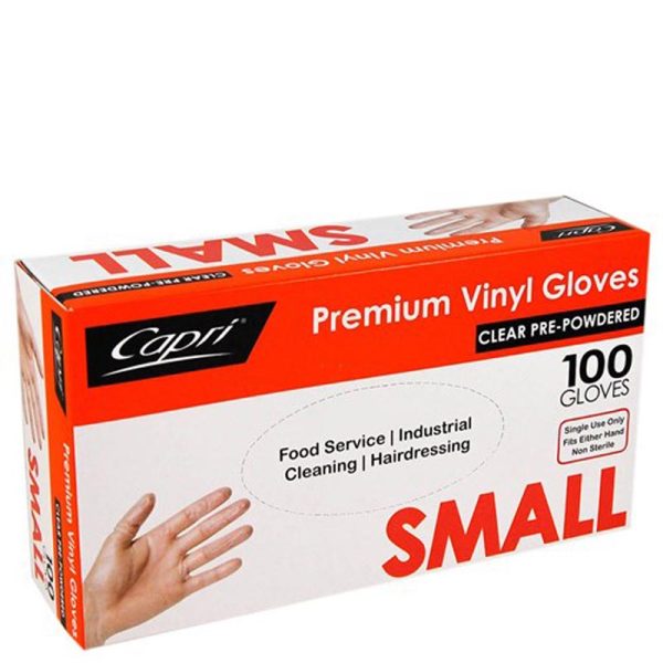 Clear Pre-Powdered Vinyl Glove Small
