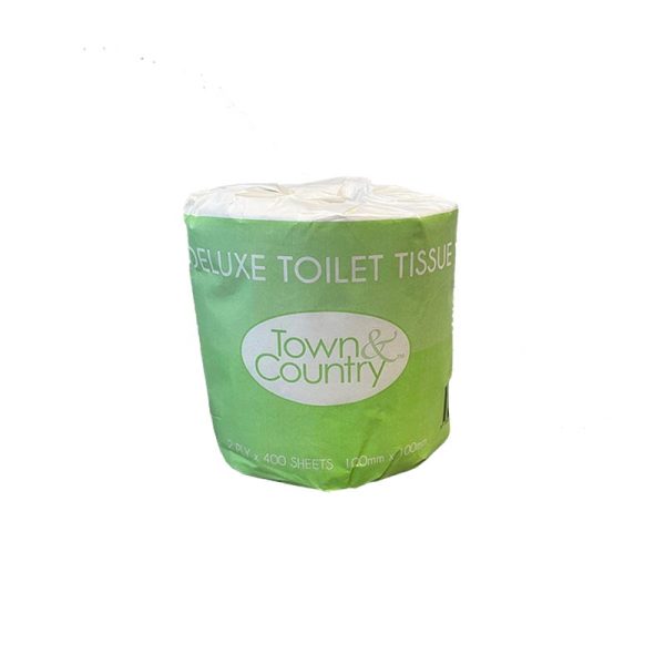 White 2-Ply 400 Sheet  Wrapped Toilet Roll