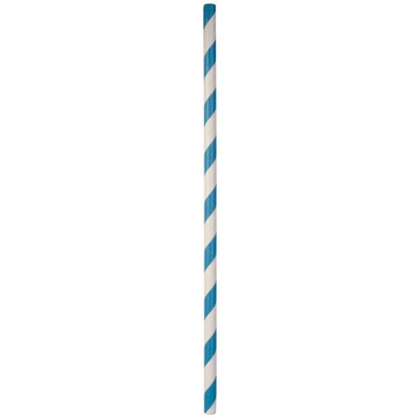 Blue & White Paper Regular Straw 200mm