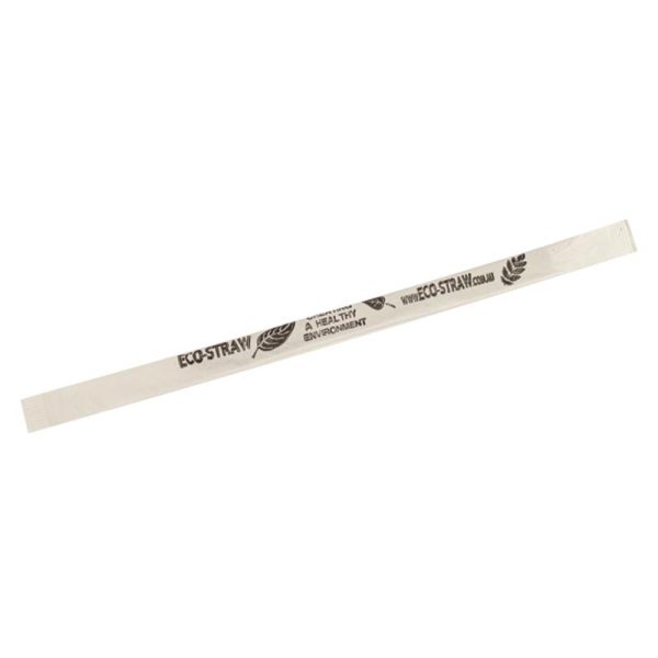Paper Wrapped Black Paper Straw Slim Regular 200mm