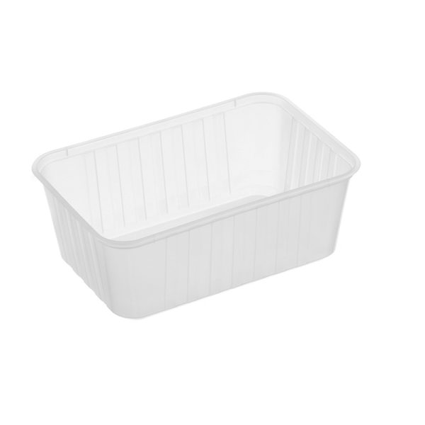 Clear Ribbed Container 500ml (184x125x38mm)