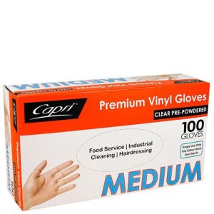 Clear Pre-Powdered Vinyl Glove Medium