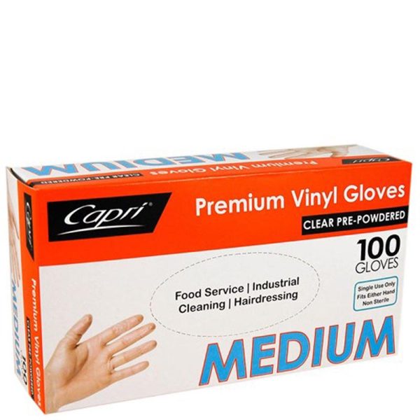Clear Pre-Powdered Vinyl Glove Medium