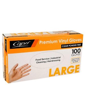 Clear Powder Free Vinyl Glove Large