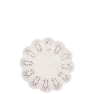 White Round Lace Paper Doyley 5" (130mm)