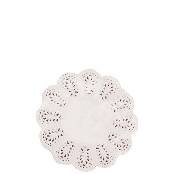 White Round Lace Paper Doyley 5" (130mm)