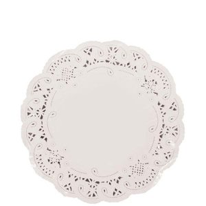 White Round Lace Paper Doyley 8" (210mm)