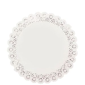 White Round Lace Paper Doyley 9" (230mm)