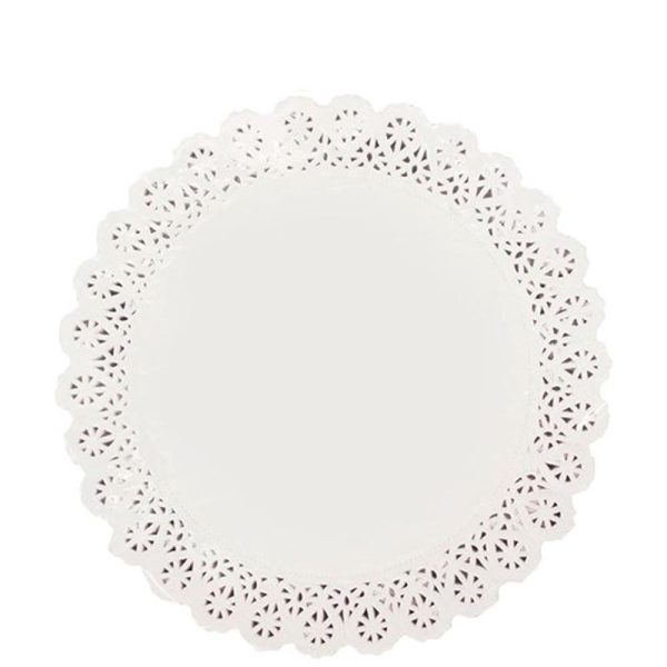 White Round Lace Paper Doyley 9" (230mm)