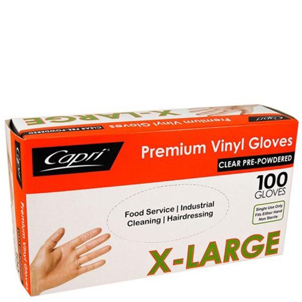 Clear Pre-Powdered Vinyl Glove Extra Large