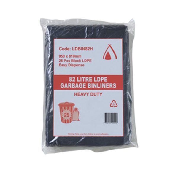 Black Heavy Duty Bin Liner 82L (950x810mm)