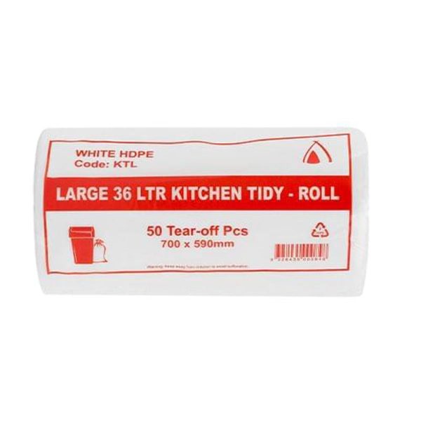 White HDPE Bin Liner 36L (700x590mm)