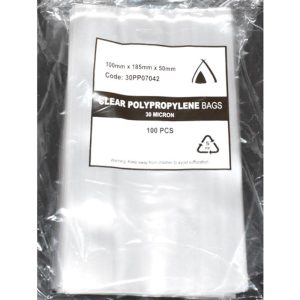 Clear Side Gusset Bags 185x100mm