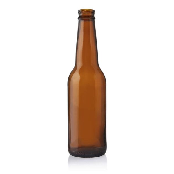 Amber Glass Long Neck Twist Crown Bottle 330ml (223x61x26mm)