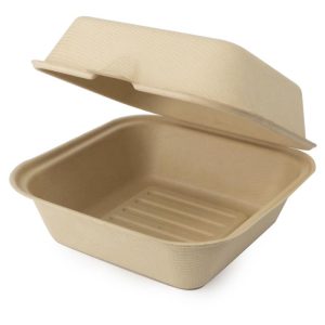 Natural Sugarcane Burger Box 6" (156x158x38mm)