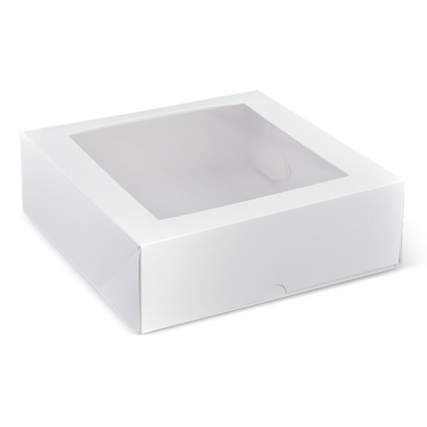 White Window Cake Box 9" (230x230x75mm)